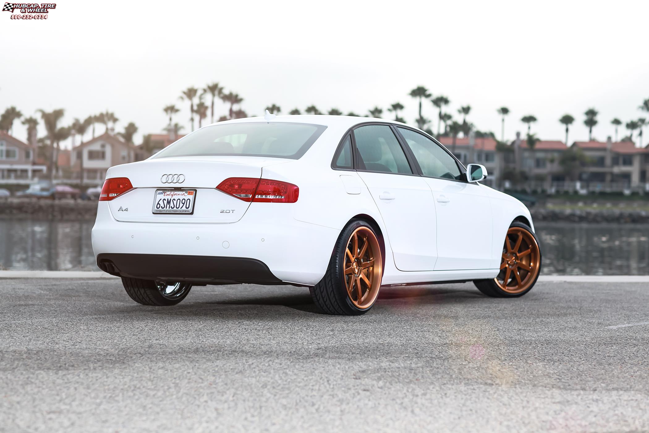 vehicle gallery/audi s4 niche vector 20x9  Textured Bronze | Chrome Lip | Raw Inner wheels and rims